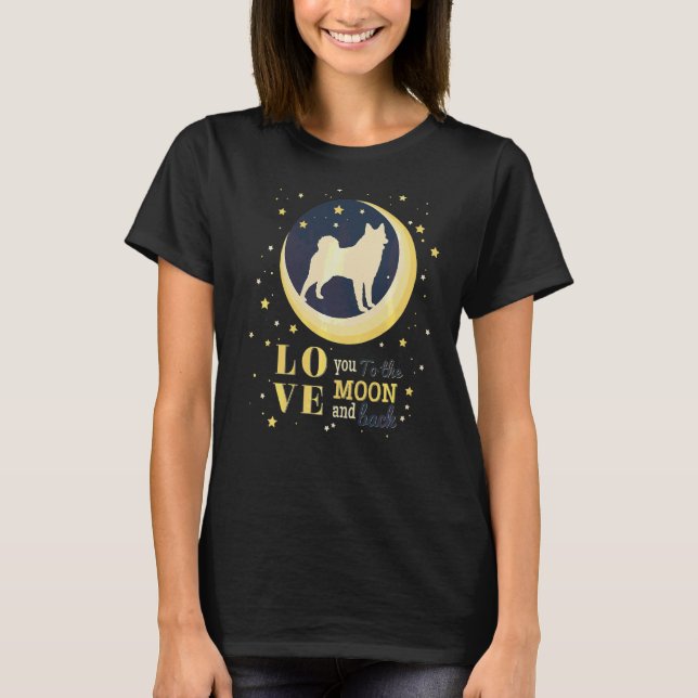 Love Norwegian Elkhound Dog To The Moon T-Shirt (Front)