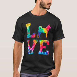 Love Norwegian Elkhound Tie Dye Dog Mum Dad T-Shirt