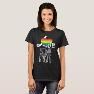 Love Not Hate (Rainbow) Women’s Basic Dark T-Shi T-Shirt