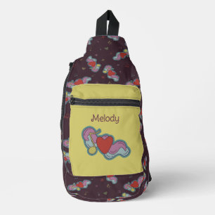 Love Note: Doodle Heart Music Lovers Name Yellow Sling Bag