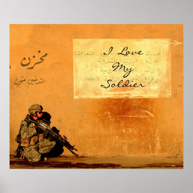 Love Note on the Wall Military Missing You Poster (Front)