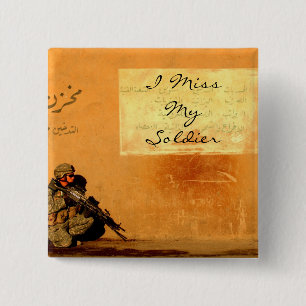 Love Note on the Wall Military Soldier 15 Cm Square Badge