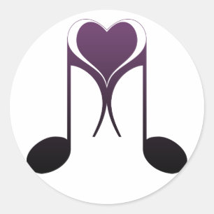 love notes : 8th note : classic round sticker
