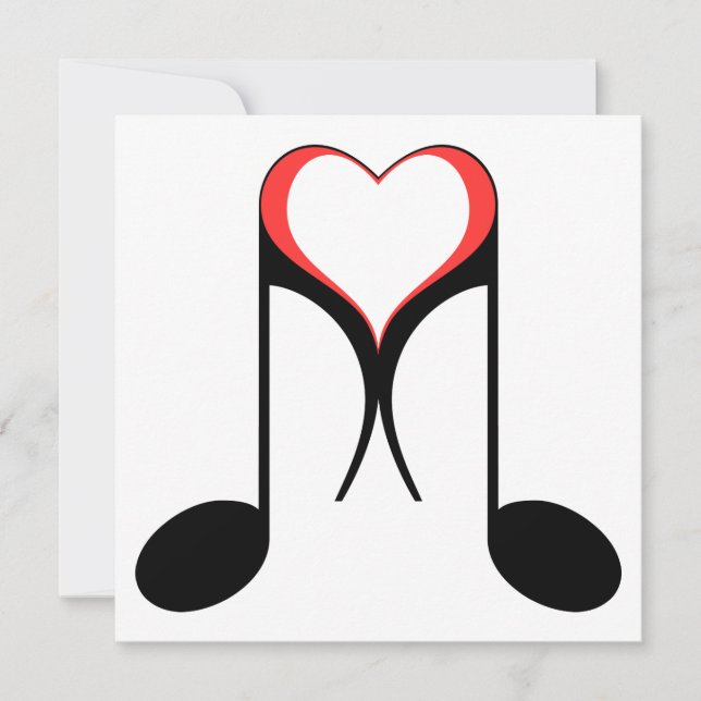 love notes : 8th note invitation (Front)