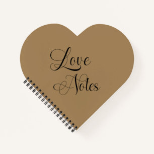 Love Notes Elegant Script With Name Black & Gold Notebook