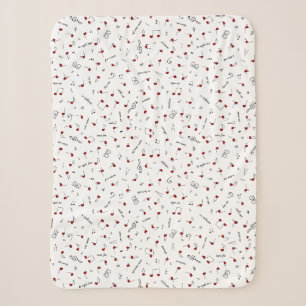 Love Notes Red Heart Music Notation Sherpa Blanket