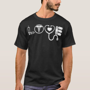Love Nurse Cute Funny Graphic Novelty Short T-Shirt