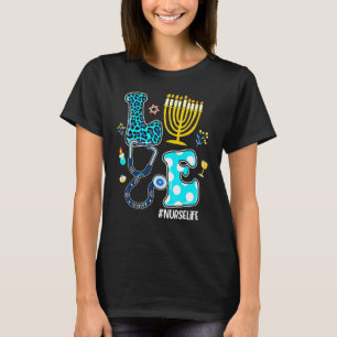 Love Nurse Hanukkah Jewish Nurses Chanukah PJs Paj T-Shirt