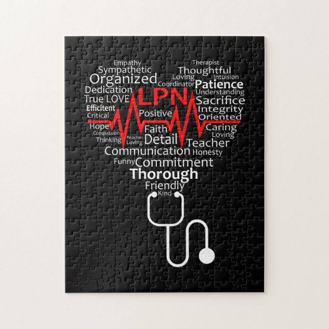 Love Nurse Heartbeat In Heart Nursing Jigsaw Puzzle (Vertical)