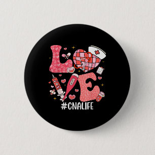 Love Nurse Life Cna Life Disco Heart Nurse Week 6 Cm Round Badge