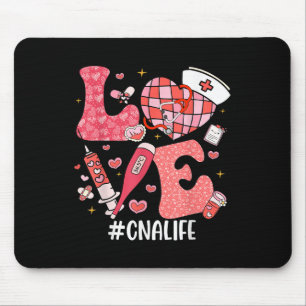 Love Nurse Life Cna Life Disco Heart Nurse Week Mouse Pad