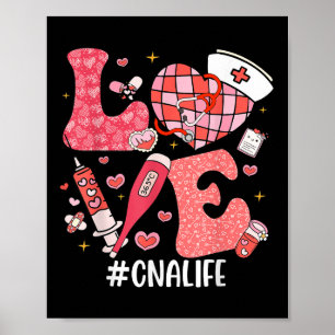 Love Nurse Life Cna Life Disco Heart Nurse Week Poster