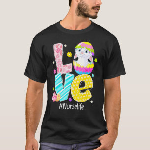 Love Nurse Life Cna Rn Or Bunny Ears Funny Easter T-Shirt
