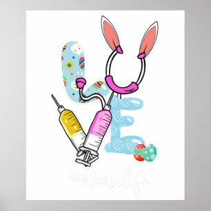 love nurse life easter, retro, vintage poster
