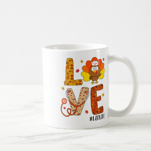 Love Nurse Life Fall Landd Nurse Turkey Thanksgivi Coffee Mug