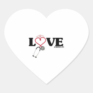 Love Nurse Life Valentines Day Heart Sticker