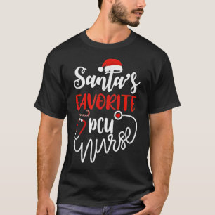 Love Nurse PCU Santa Claus With Candy Cane Nurse X T-Shirt