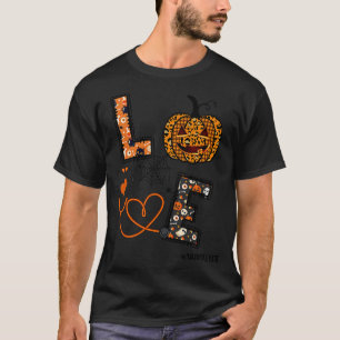 Love Nurse Pumpkin Leopard Fall Halloween Thanksgi T-Shirt