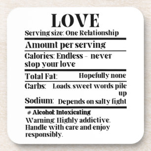 Love - Nutrition facts.w Coaster
