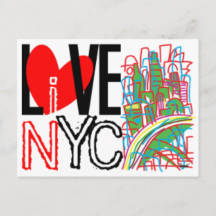Love NYC & Live In NYC Postcard