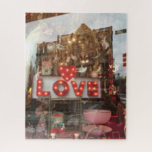 LOVE NYC Valentine's Day Store Window Heart Sign Jigsaw Puzzle