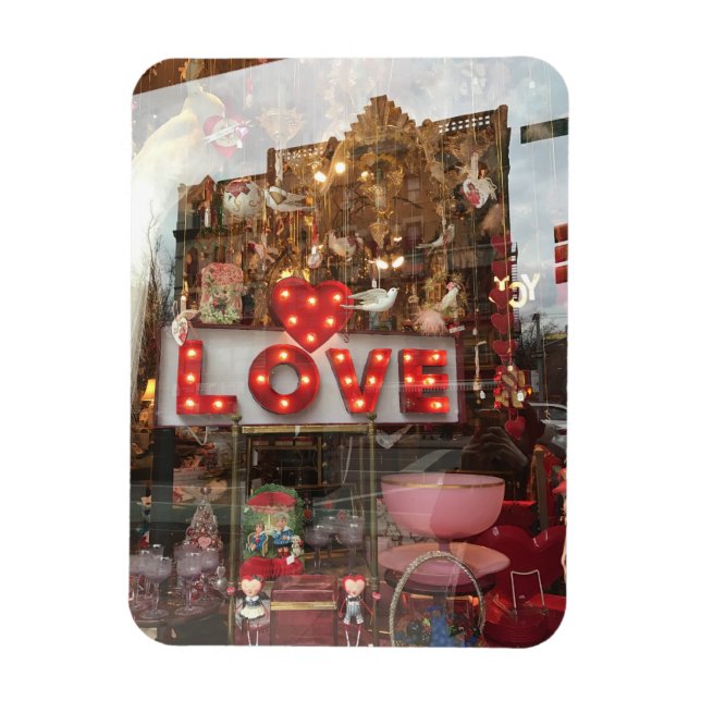 LOVE NYC Valentine's Day Store Window Heart Sign Magnet (Vertical)