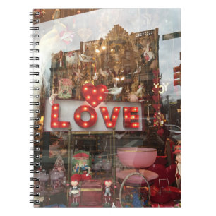LOVE NYC Valentine's Day Store Window Heart Sign Notebook