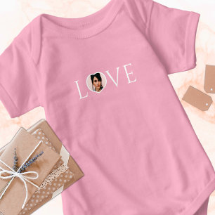  Love, O is custom heart photo Faux gold   T-Shirt Baby Bodysuit