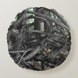 Love of a Fallen Tree Round Cushion