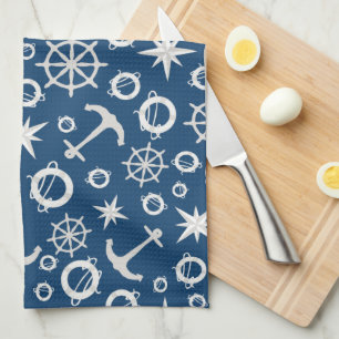 Love of Boating Anchor Life Ring Compass Tea Towel