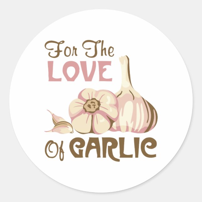 Love of Garlic Classic Round Sticker (Front)