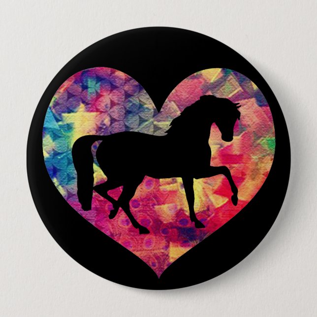 Love of Horses 10 Cm Round Badge (Front)