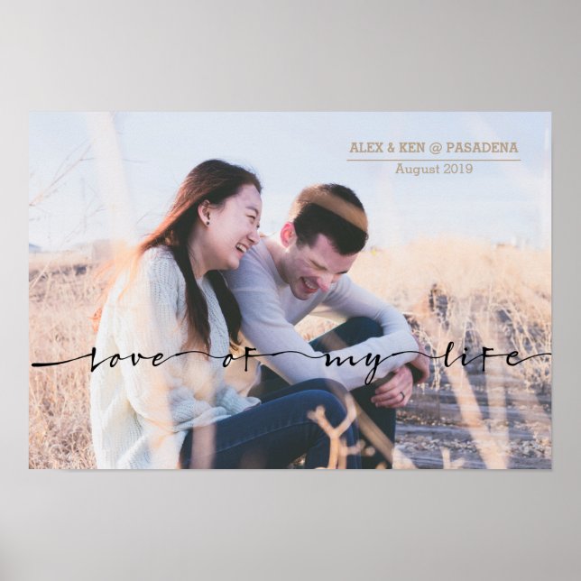 Love of My Life Hand Lettered Typography Photo Poster (Front)