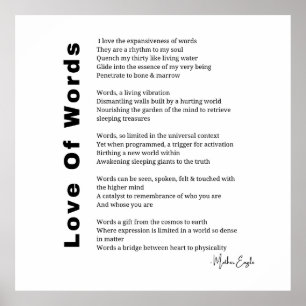 Love Of Words poem poetry wall art poster