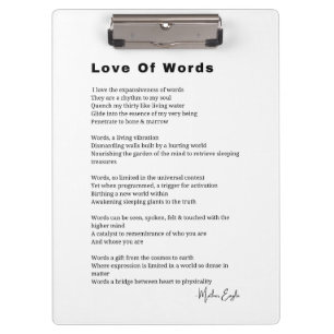 Love Of Words poem poetry wall art poster  Clipboard