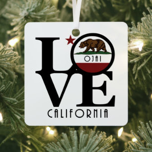 LOVE Ojai California  Metal Tree Decoration