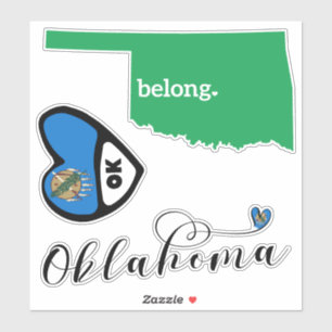 Love Oklahoma, Sheet of Die Cut Stickers