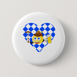 love oktoberfest emoji 6 cm round badge