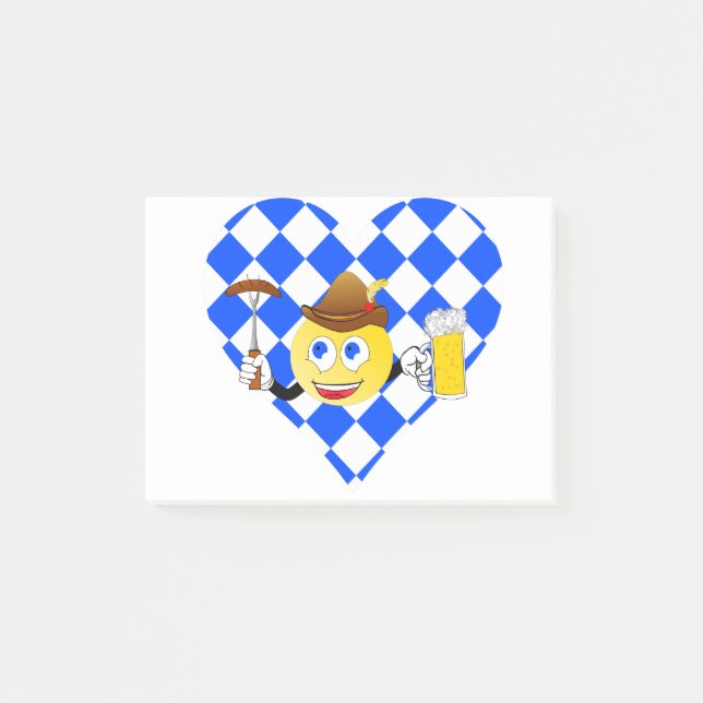 love oktoberfest emoji post-it notes (Front)