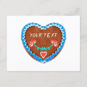 Love Oktoberfest Lebkuchen Herz mit Copy space Postcard