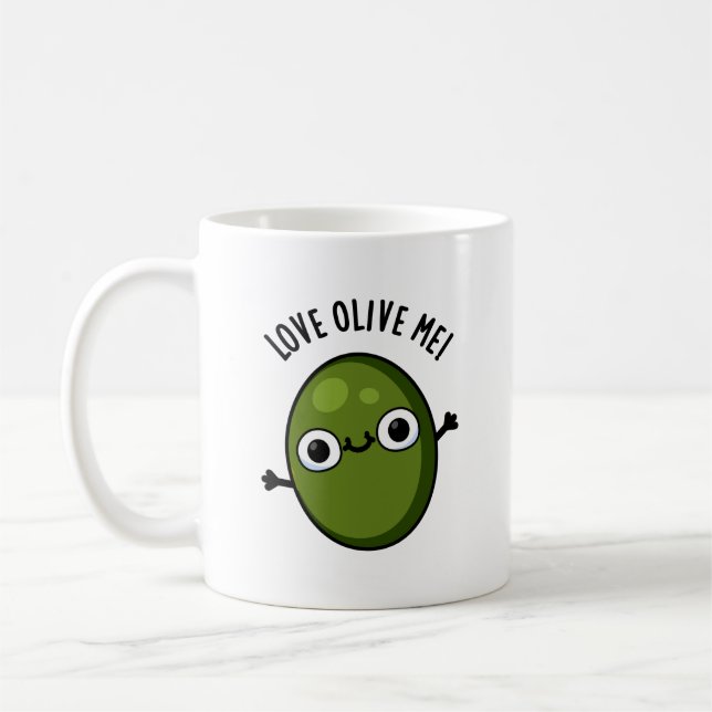 Love Olive Me Funny Food Pun  Coffee Mug (Left)