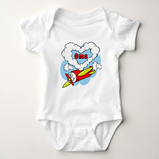 Love Oma Kids Aeroplane Baby Bodysuit (Front)