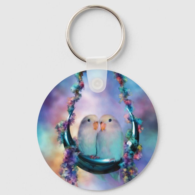 Love On A Moon Swing Art Keychain (Front)