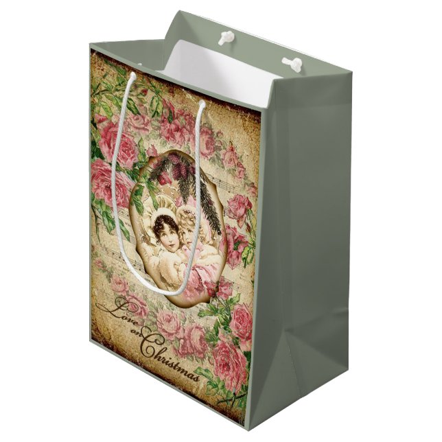Love on Christmas Medium Gift Bag (Front Angled)