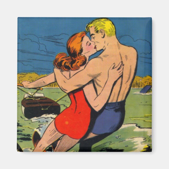 Love on Skis Magnet (Front)