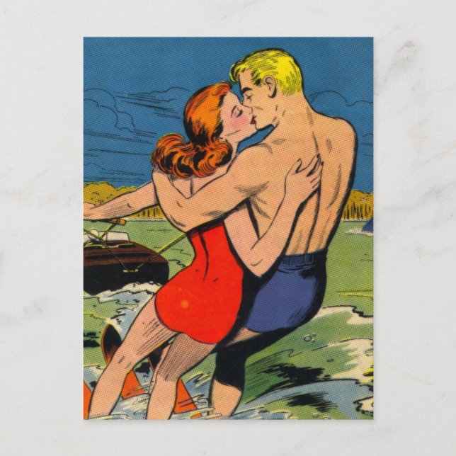Love on Skis Postcard (Front)