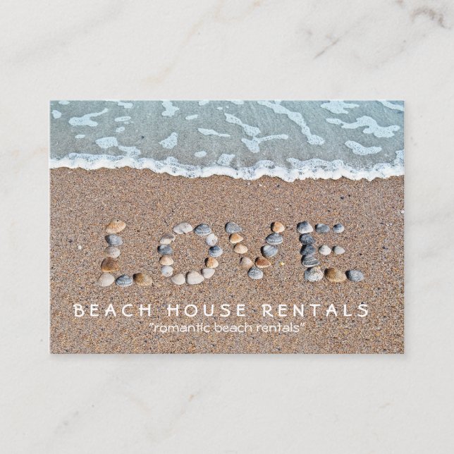 Love on the beach business card (Front)