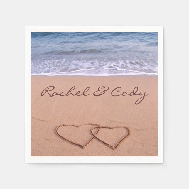 Love on the beach napkin (Front)