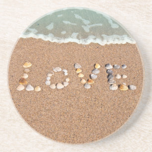 Love on the Beach Sea Shell Coasters