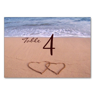 Love on the beach table cards